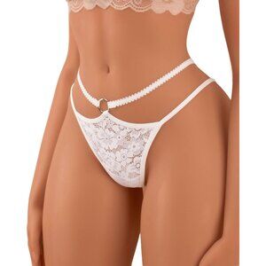 🆕Women’s White Glitter Lace Strappy Sexy Breathable Underwear Panties Polyamide